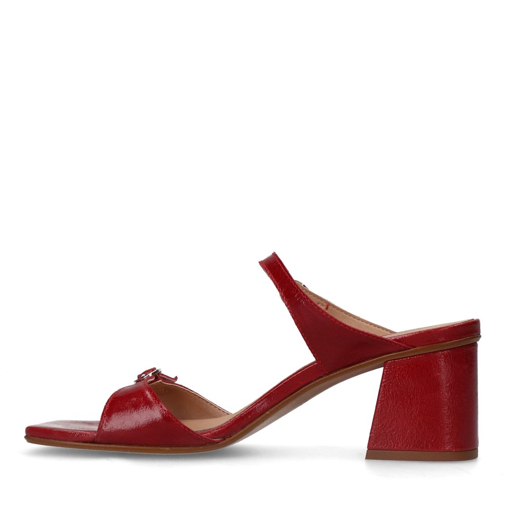 Sandales cuir à talon - rouge