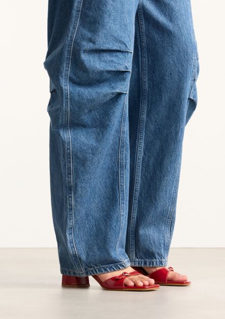 Sandales cuir à talon - rouge