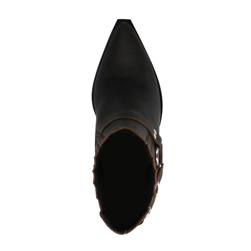 Zwarte leren western laarsjes met buckle