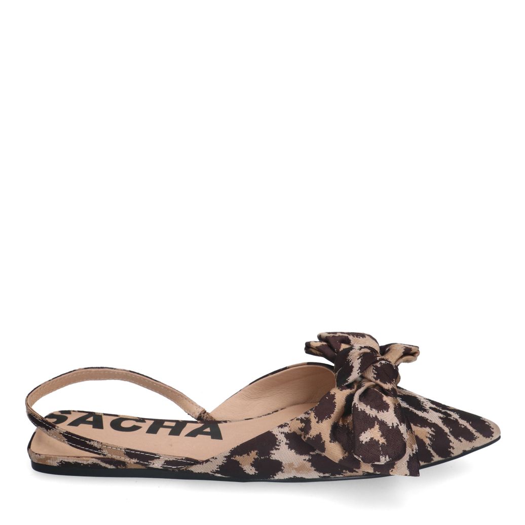 Slingbacks mit Leoprint und Schleife