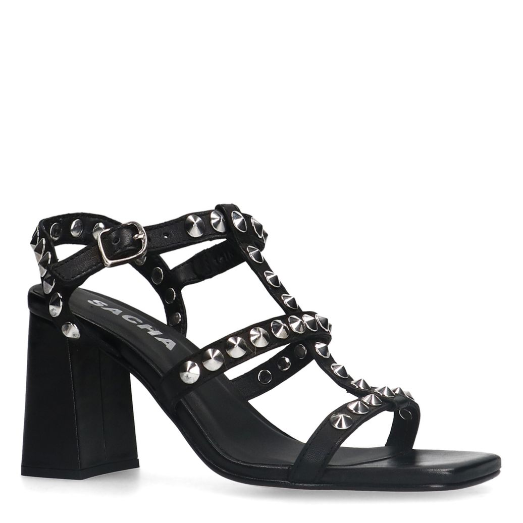 Zwarte sandalen met hak