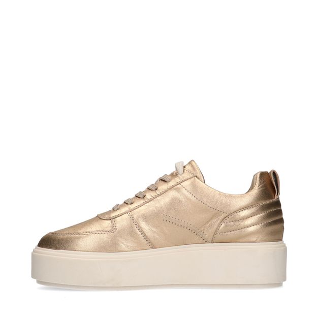 Gouden metallic leren sneakers
