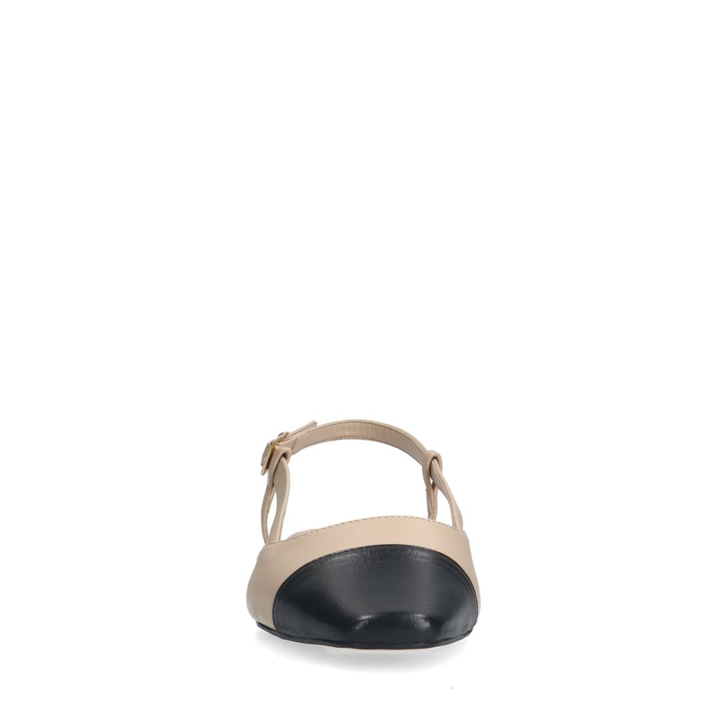 Beige leren slingbacks