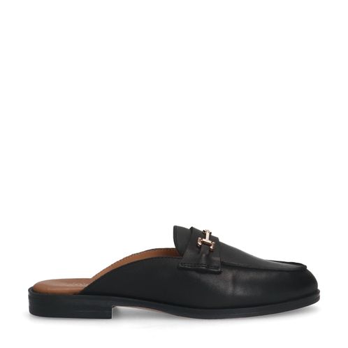 Mocassins clip-on en cuir - noir