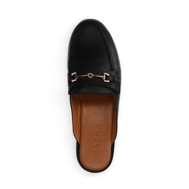 Schwarze Slip-on-Loafer aus Leder