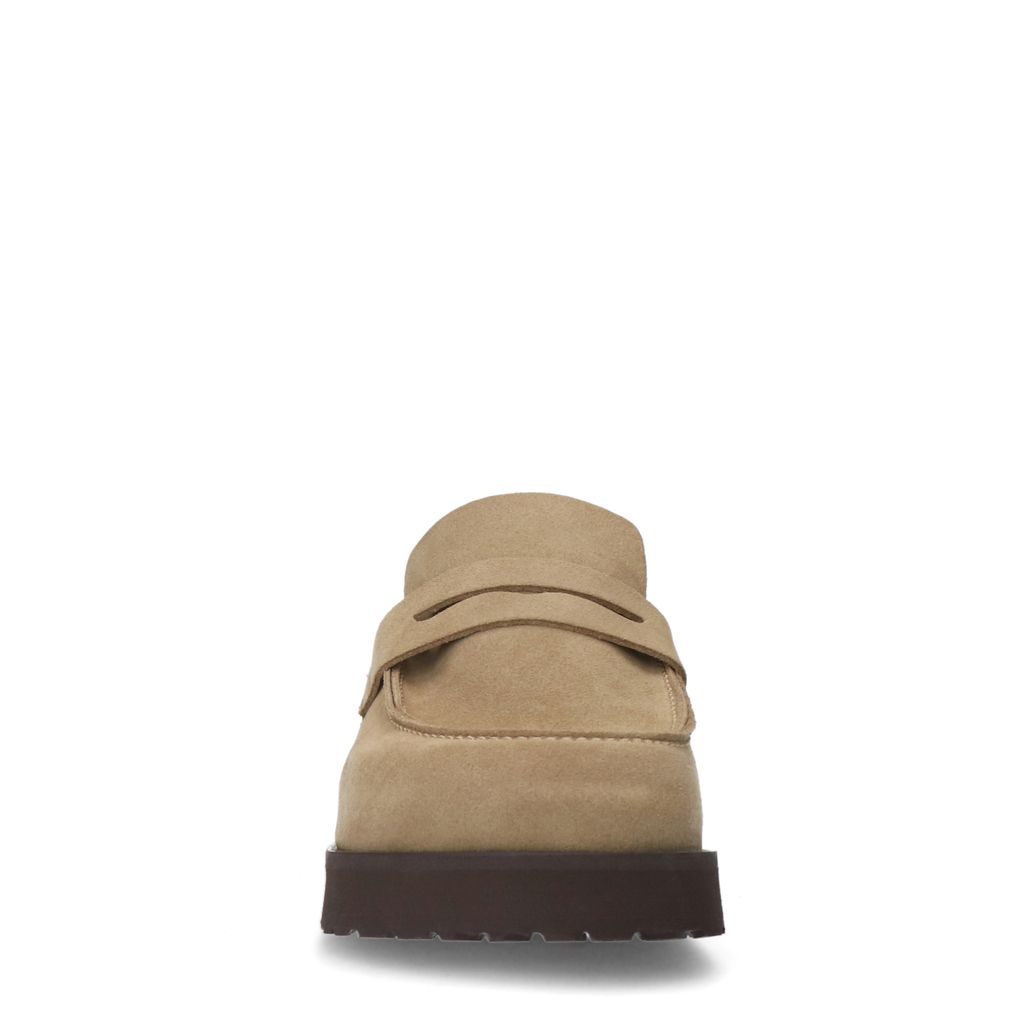 Chaussures à enfiler en daim - taupe
