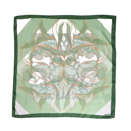 Groene sjaal met print