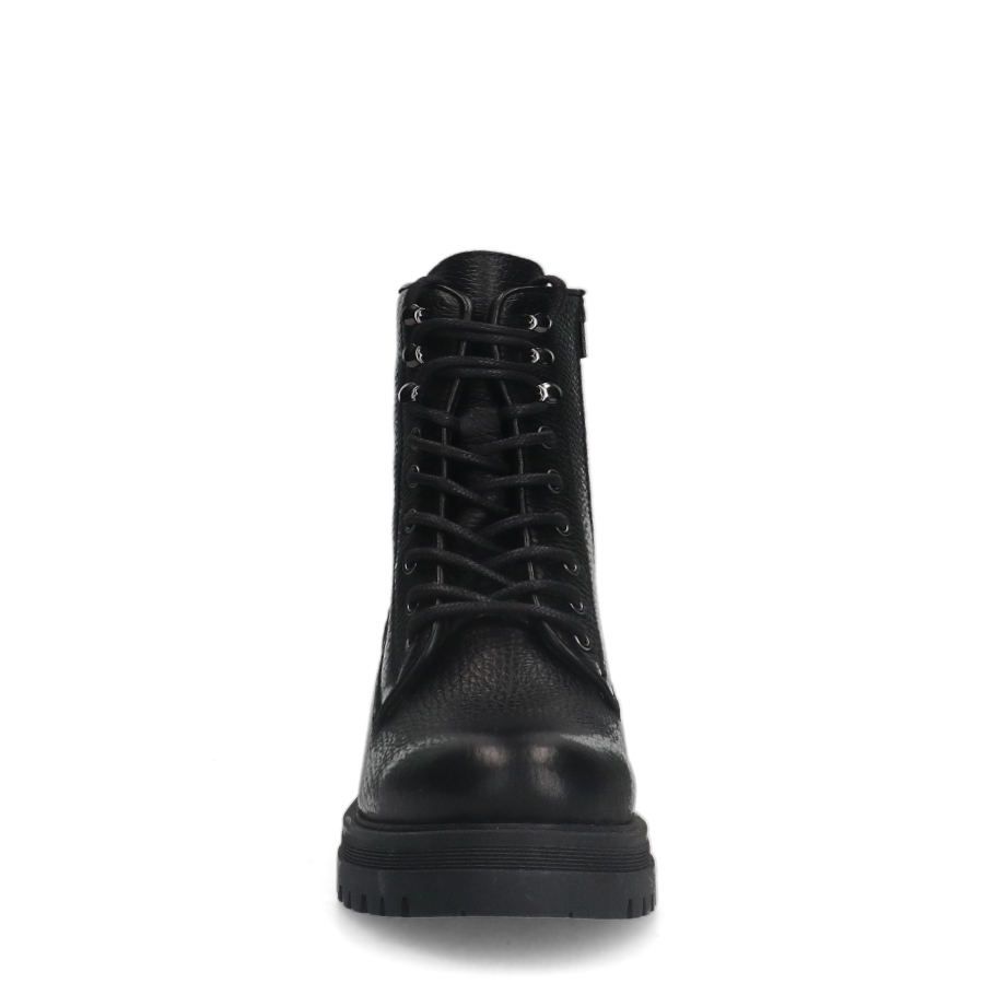 Bottines à lacets en cuir noir Bottes à lacets Sacha Sacha