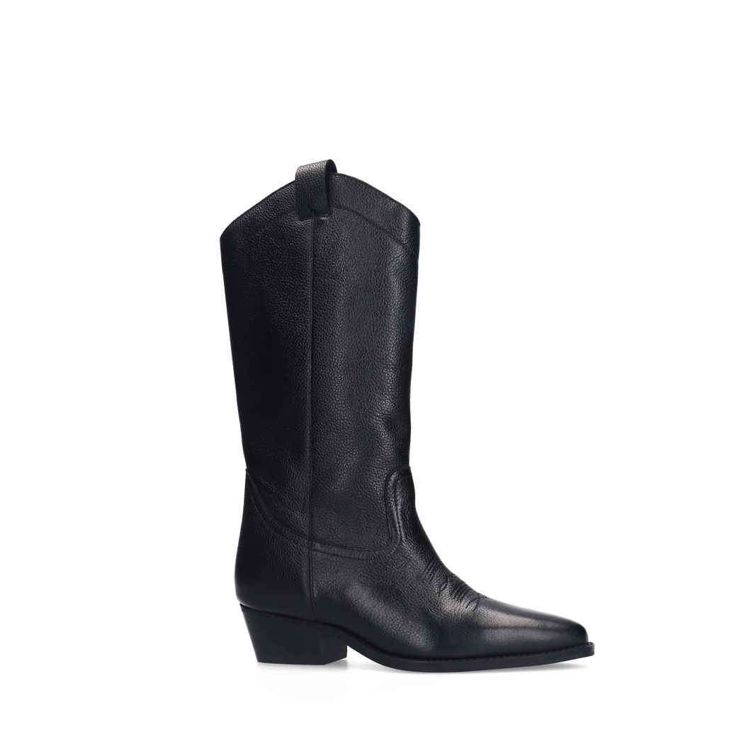 Zwarte leren cowboylaarzen