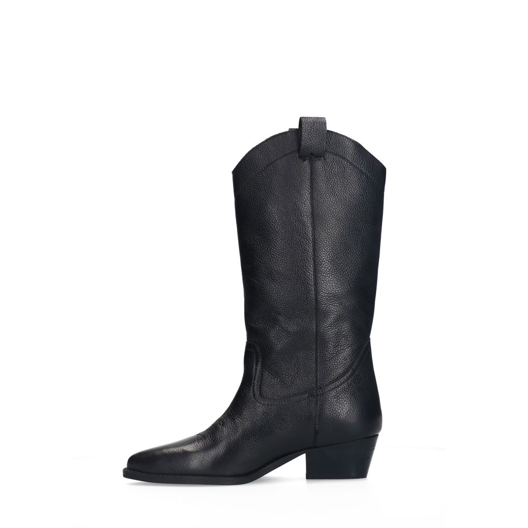 Zwarte leren cowboylaarzen