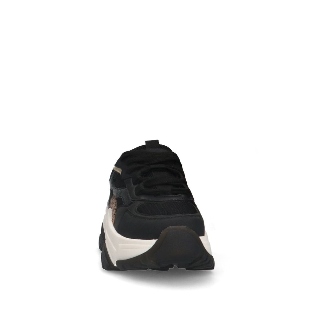 Zwarte sneakers met leopard print