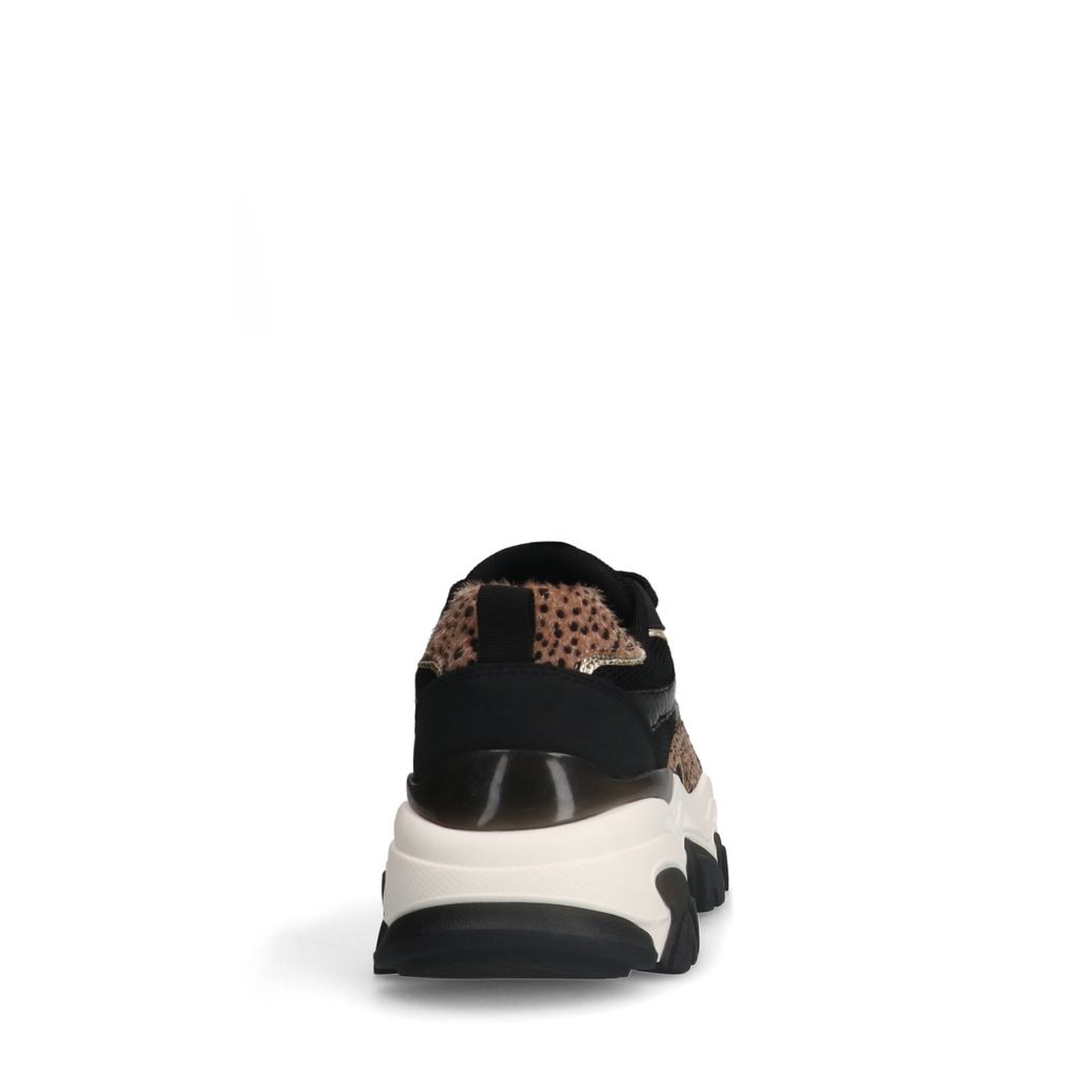 Zwarte sneakers met leopard print
