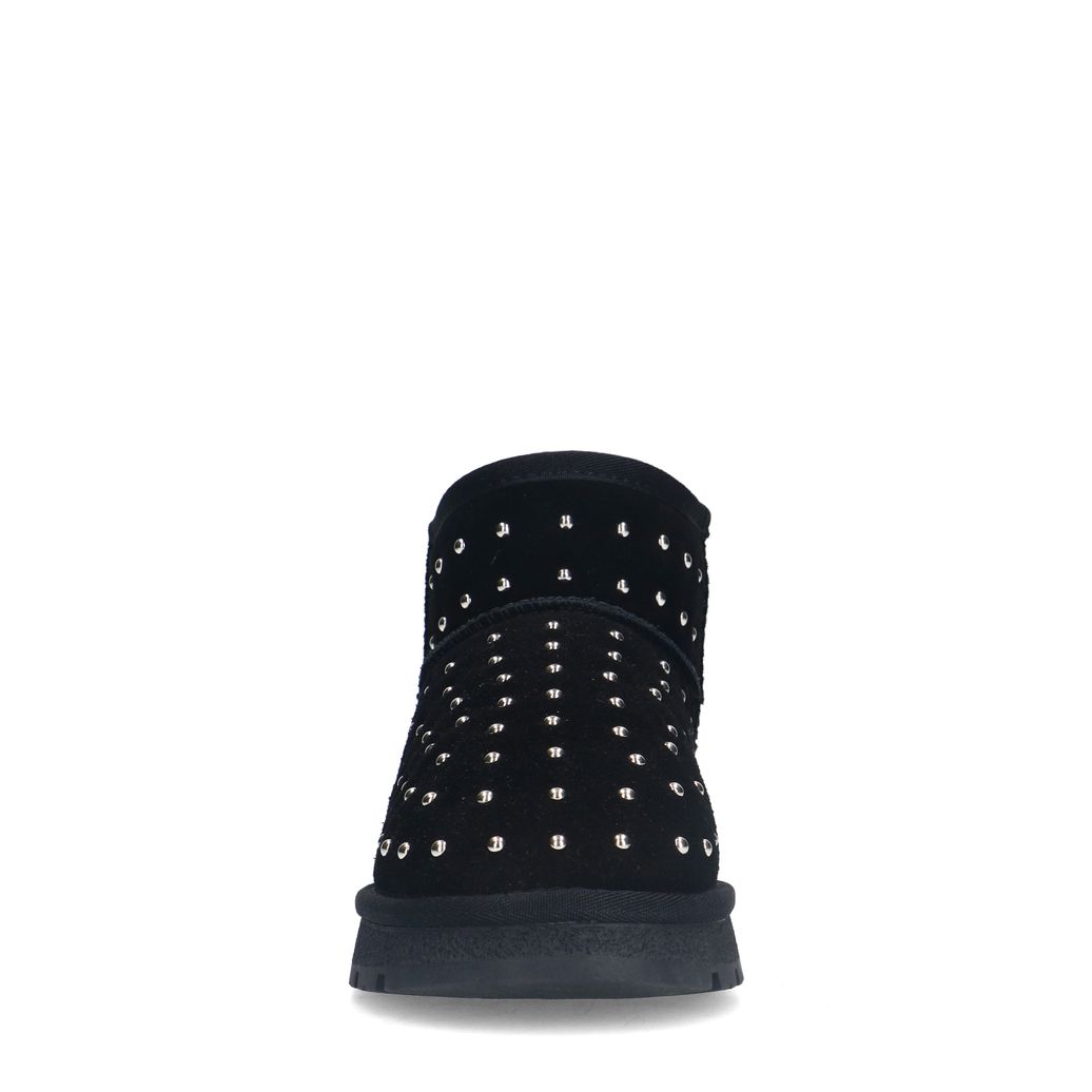 Zwarte suède enkelboots met studs