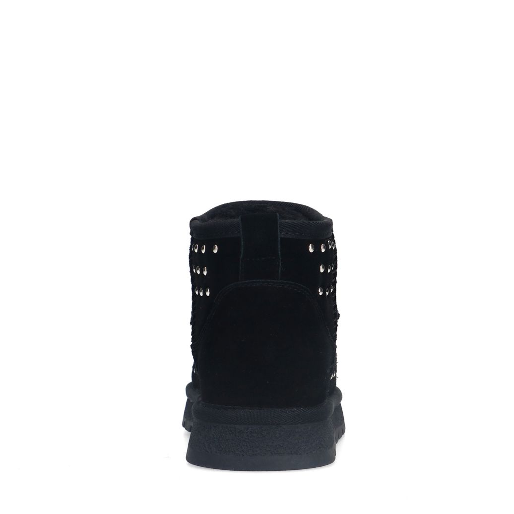 Zwarte suède enkelboots met studs