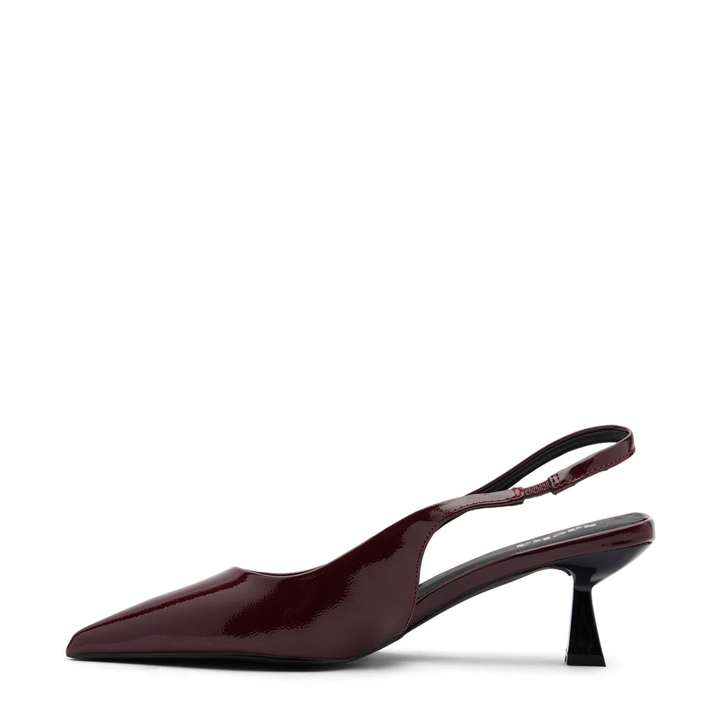 Bordeaux lak slingback pumps