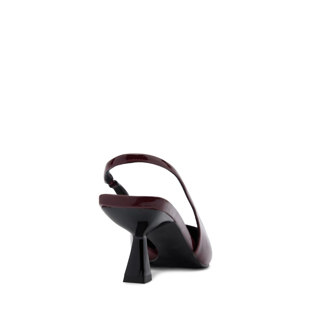 Bordeaux lak slingback pumps