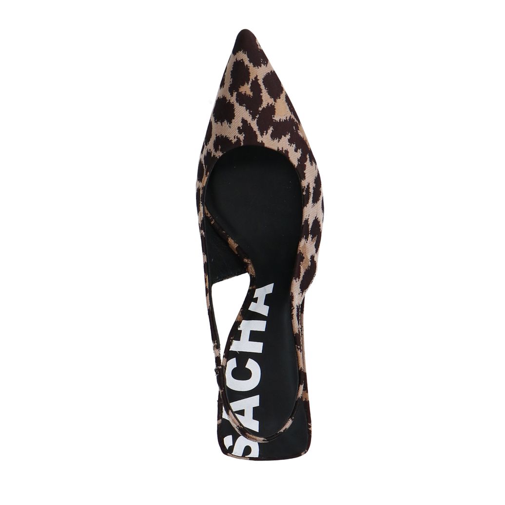 Slingbackpumps mit Leoprint
