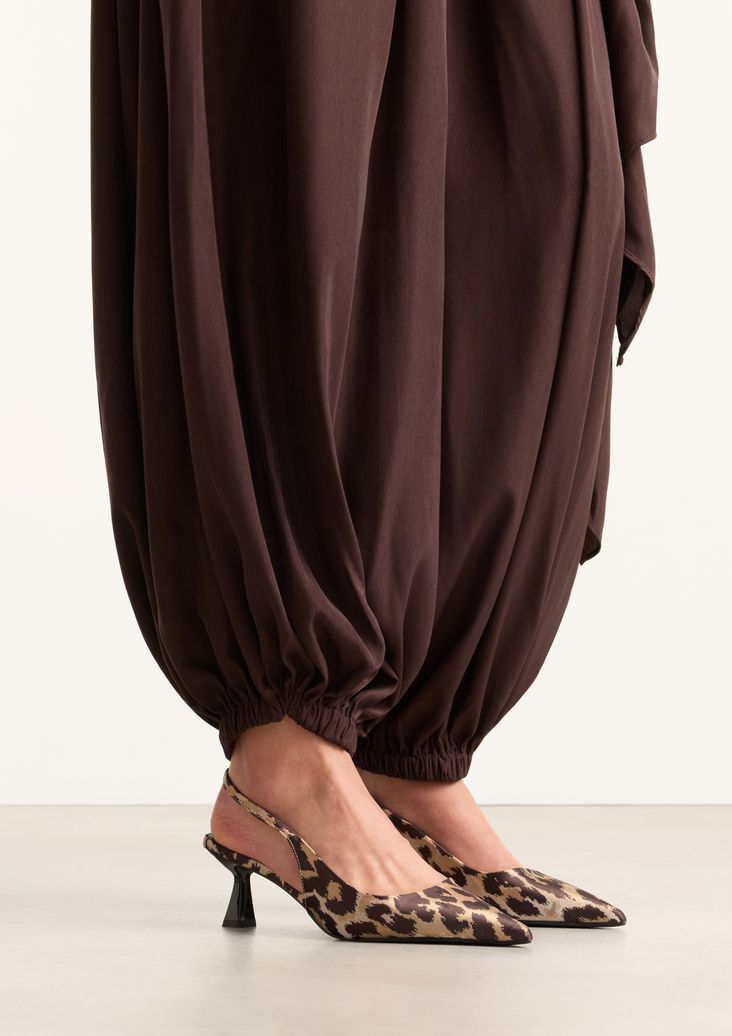 Slingbackpumps mit Leoprint