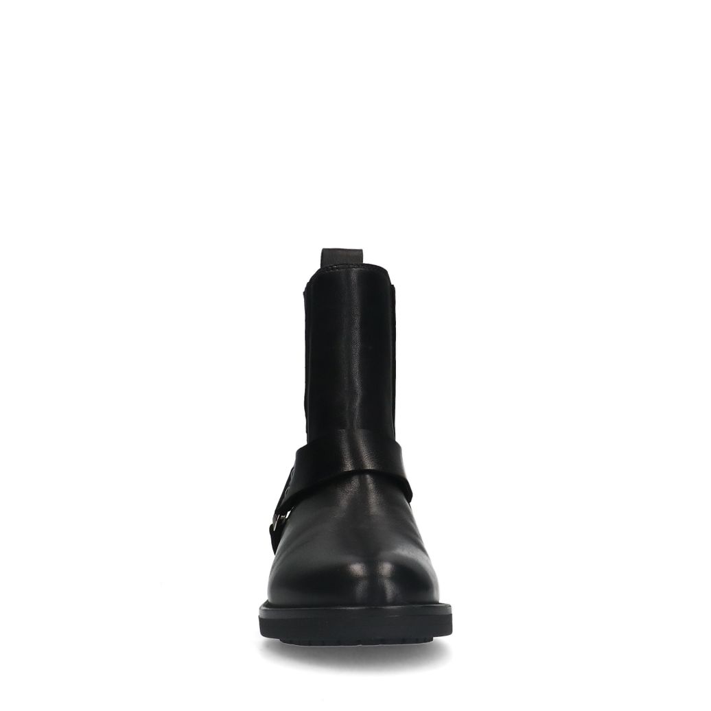 Bottes motardes en cuir - noir