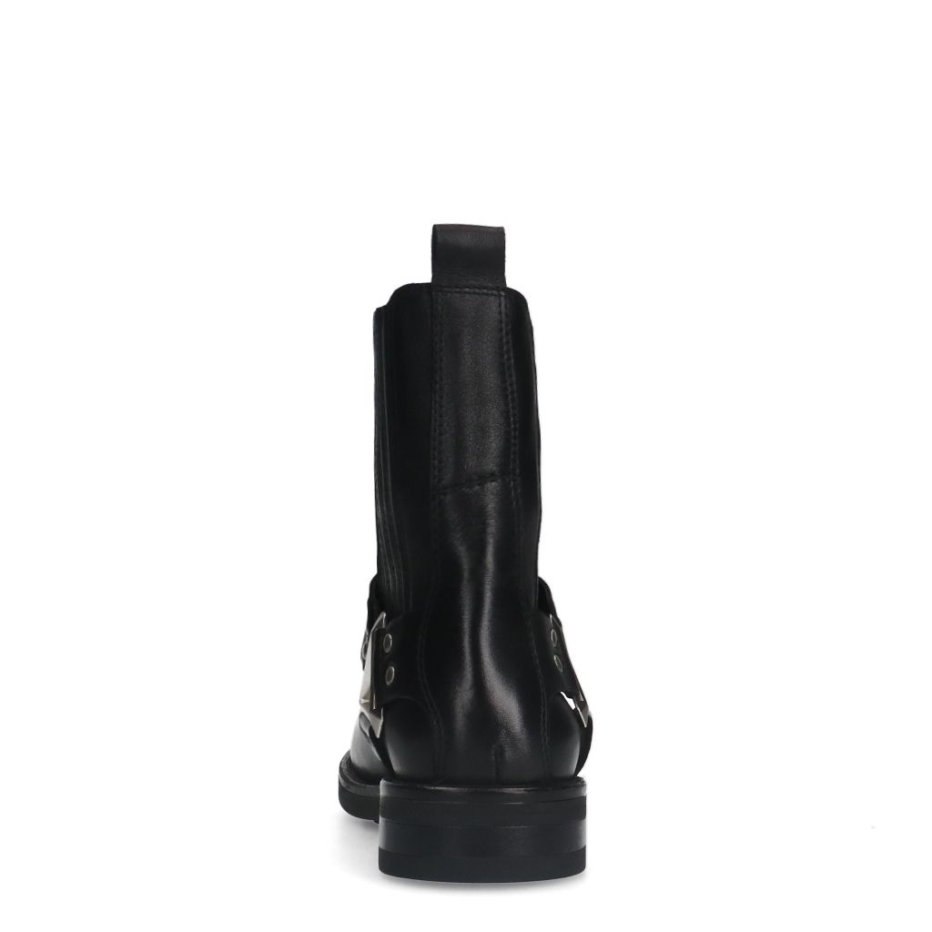 Bottes motardes en cuir - noir