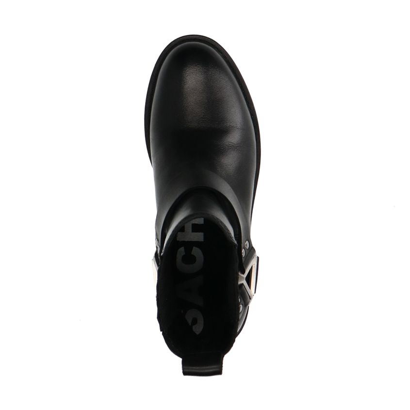Bottes motardes en cuir - noir