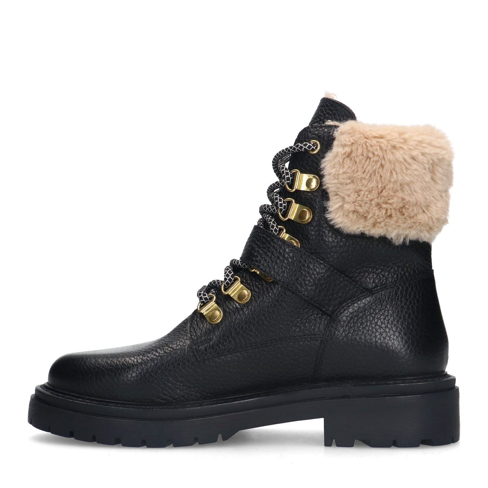 Damenstiefel Stiefel Schwarz Goldene Schnalle Schuhe Stiefeletten