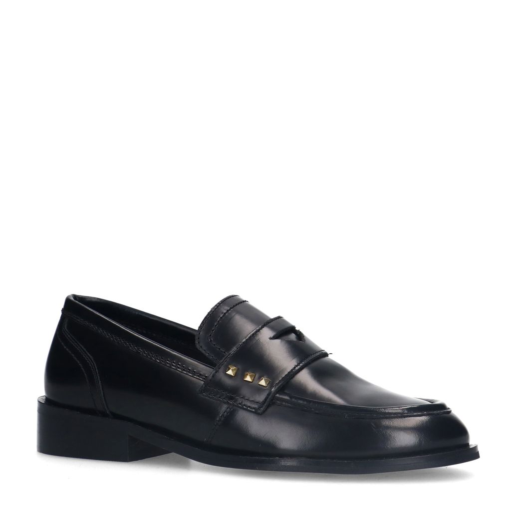 Zwarte leren penny loafers