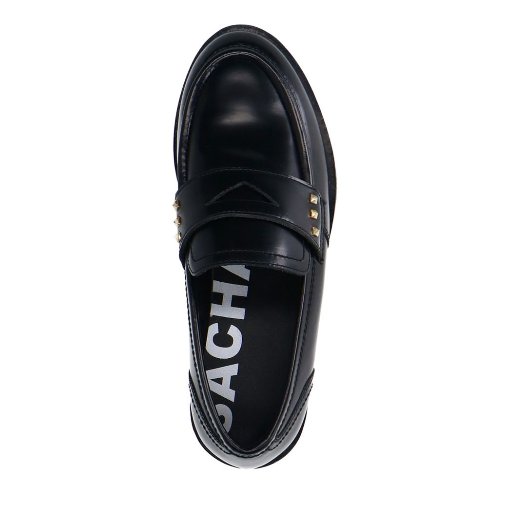Zwarte leren penny loafers