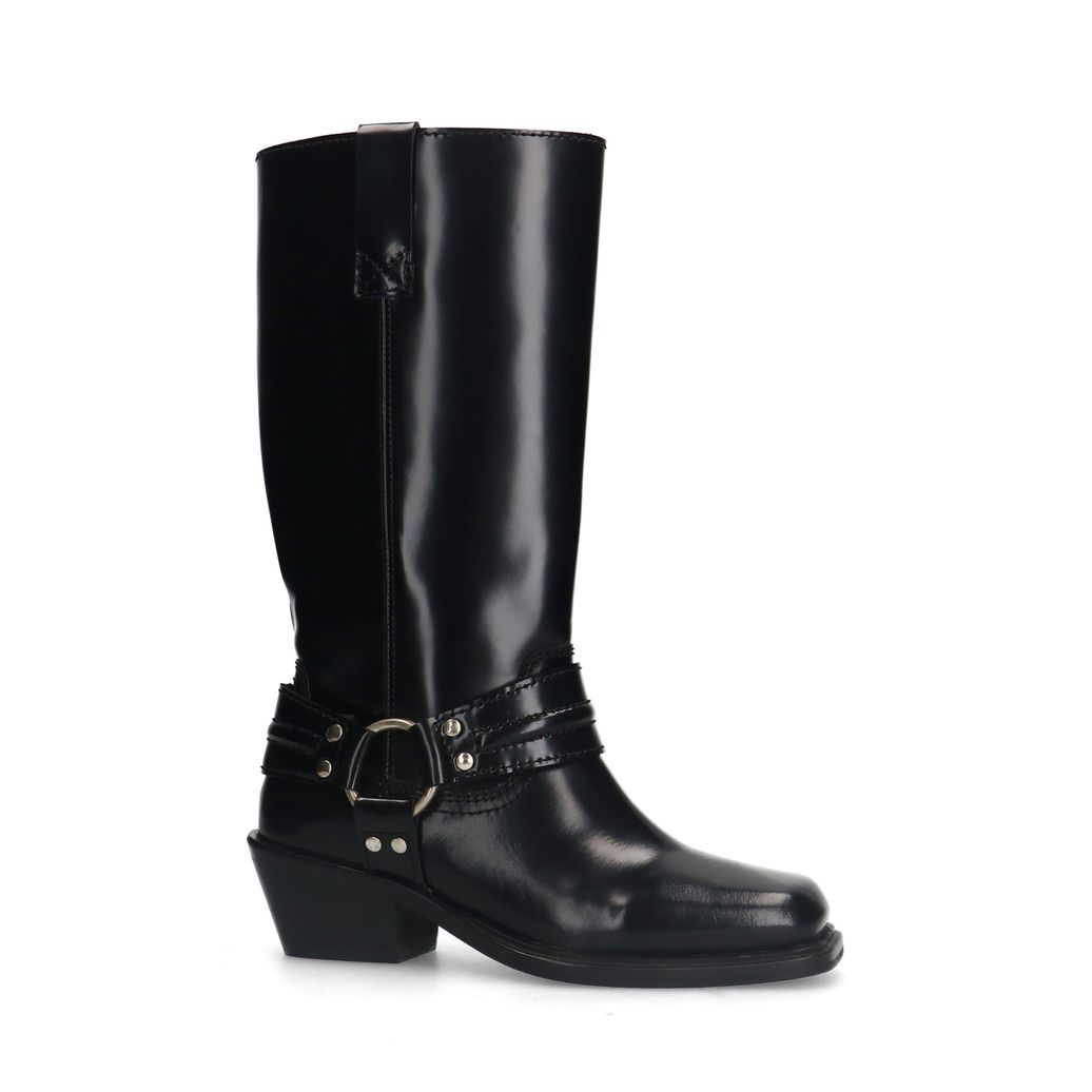 Zwarte leren biker boots