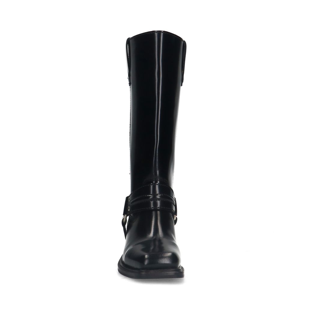 Zwarte leren biker boots
