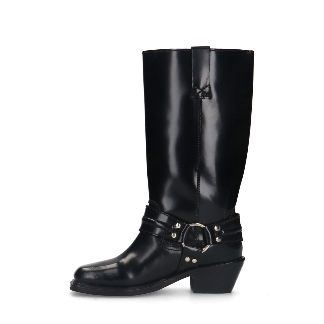 Zwarte leren biker boots