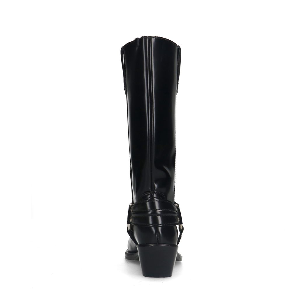 Zwarte leren biker boots