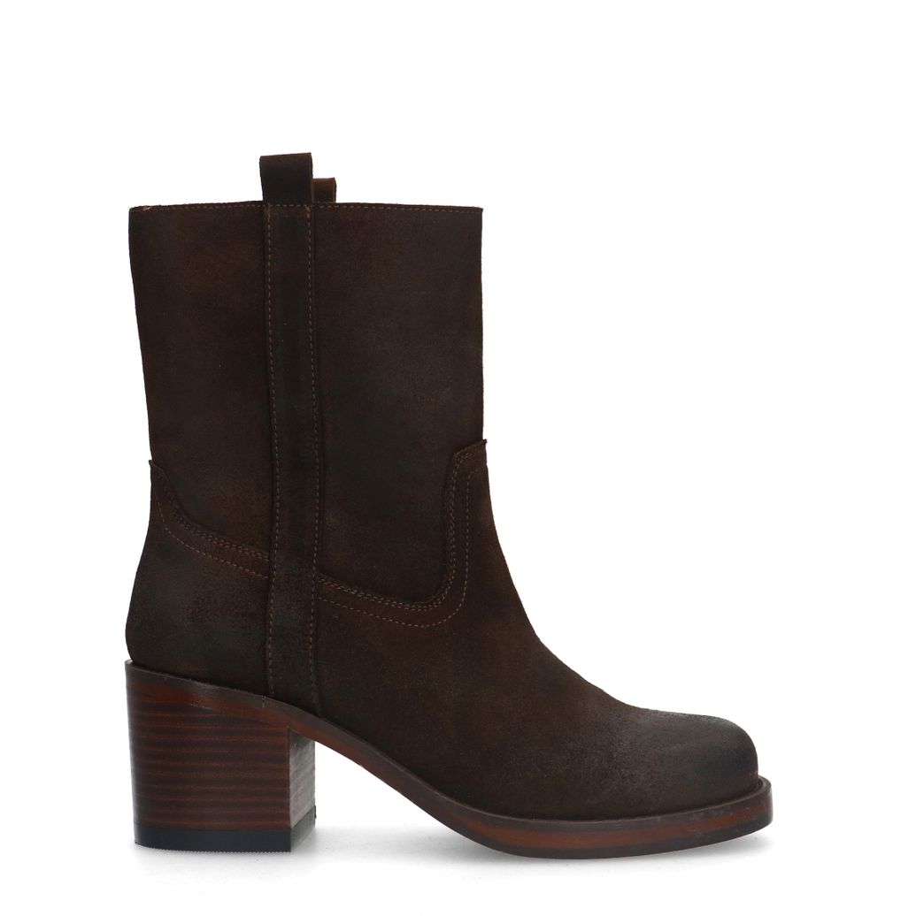 Bottines en daim à talon - marron foncé