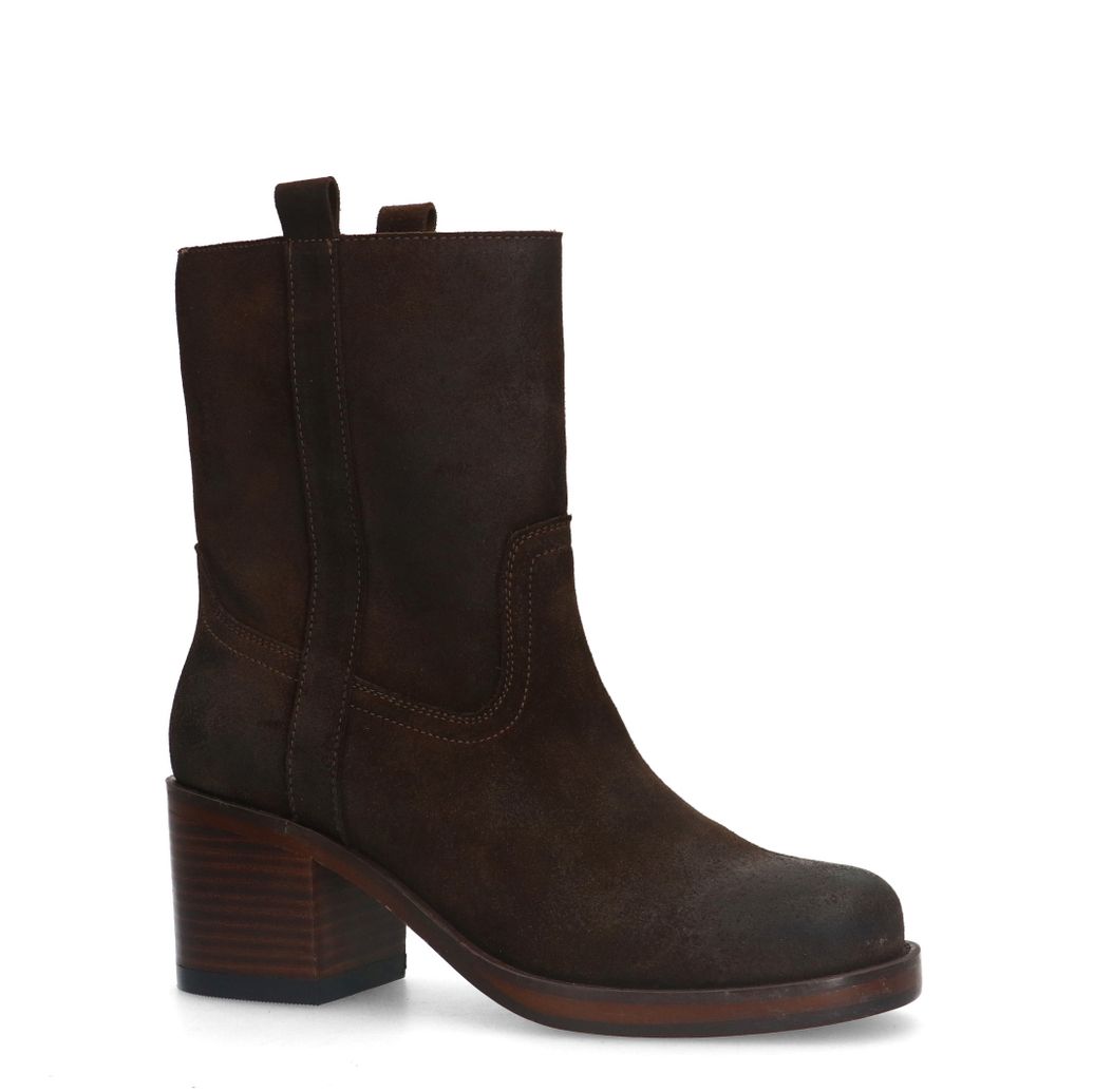 Bottines en daim à talon - marron foncé