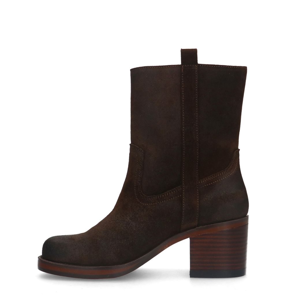 Bottines en daim à talon - marron foncé