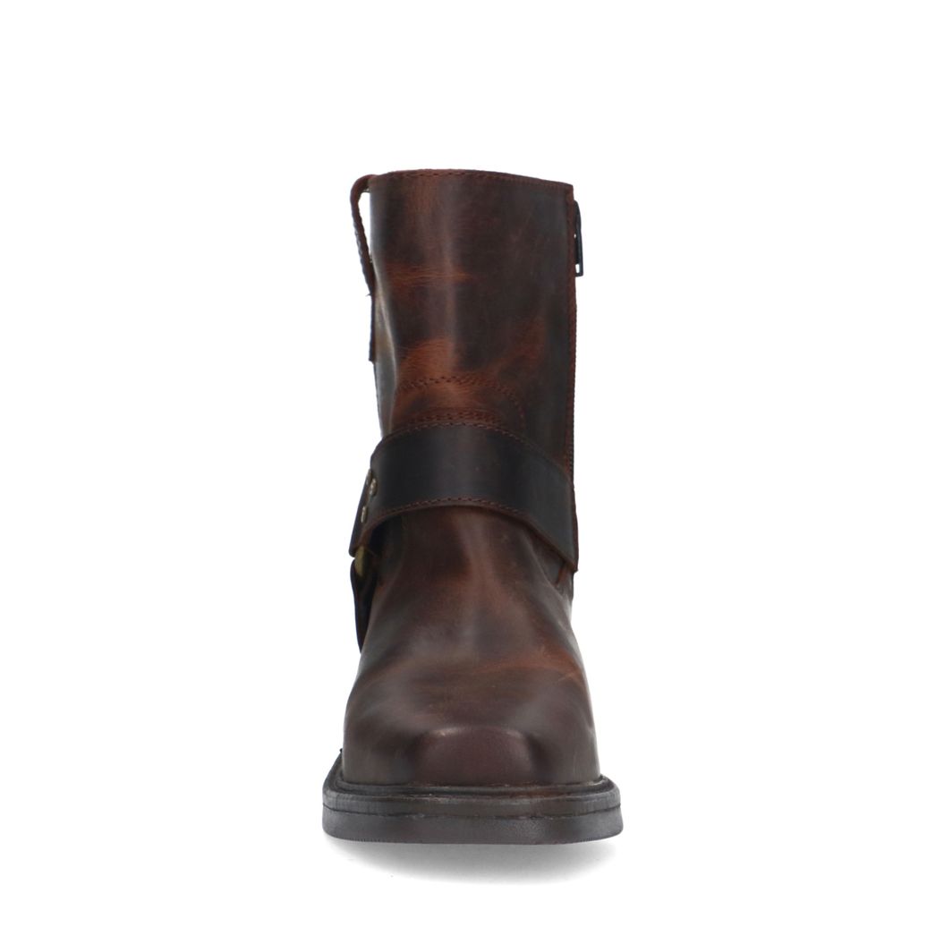 Bottes motardes en cuir - marron foncé