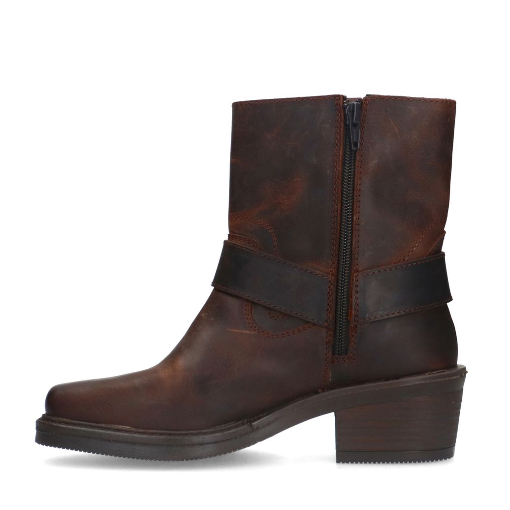 Bottes motardes en cuir - marron foncé
