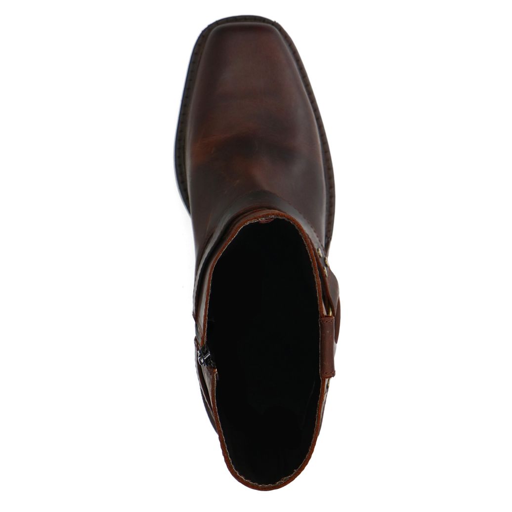 Bottes motardes en cuir - marron foncé
