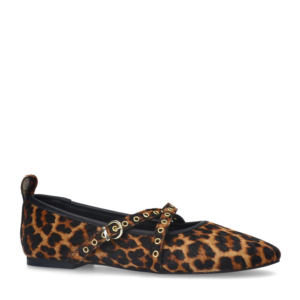 Leopard ballerina's met studs