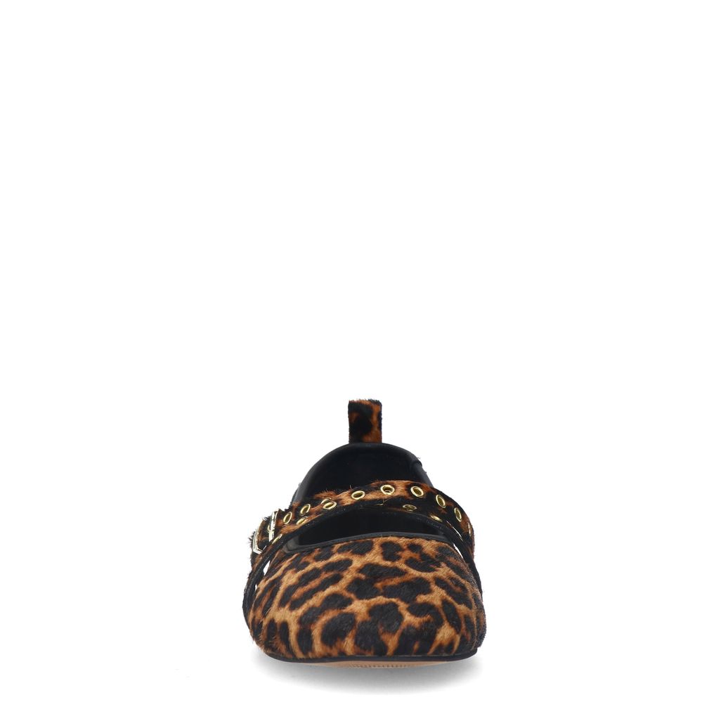Leopard ballerina's met studs