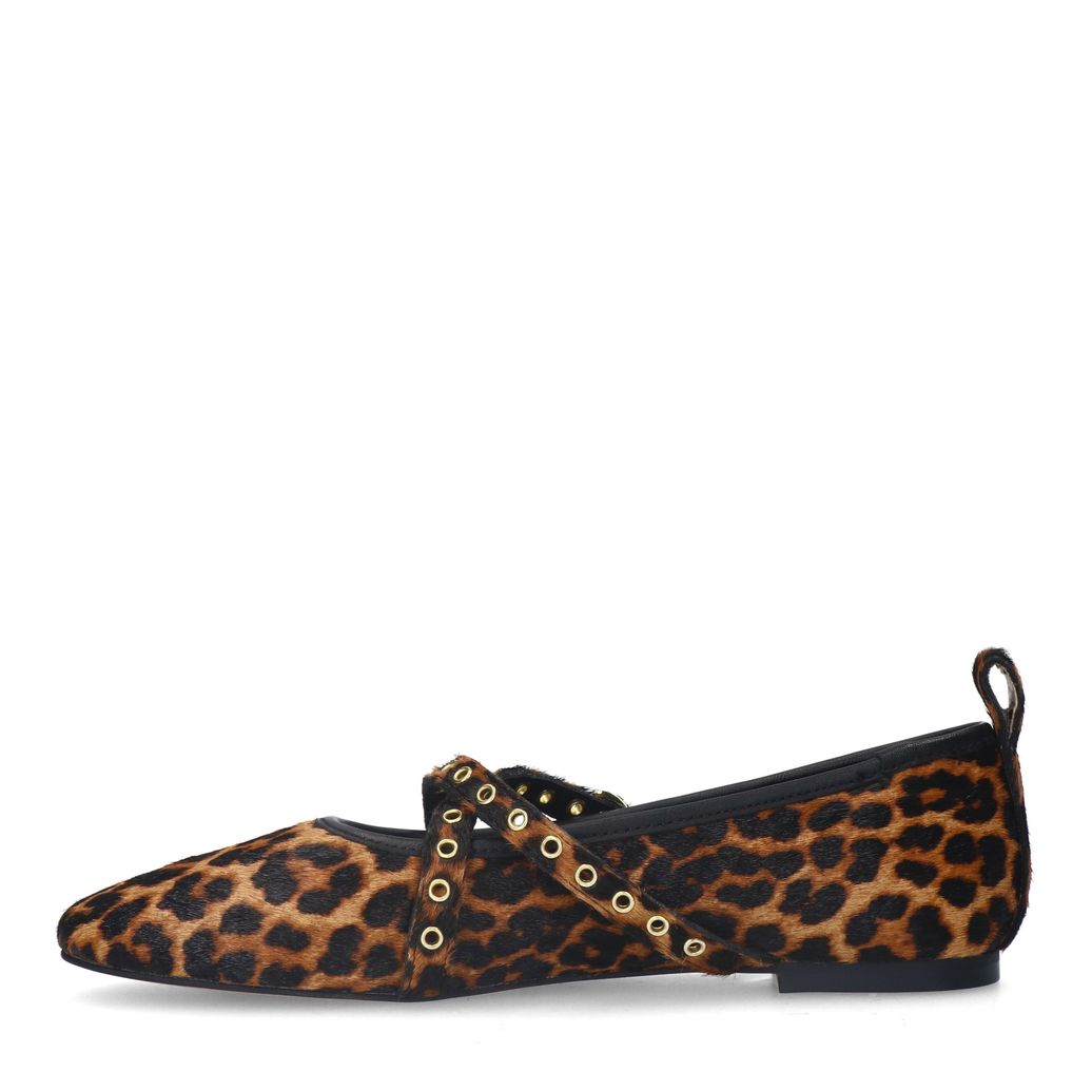 Leopard ballerina's met studs