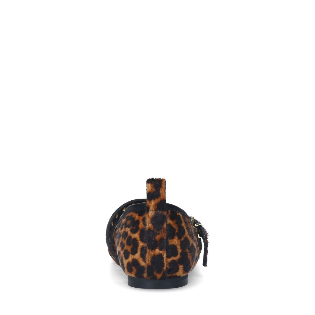 Leopard ballerina's met studs