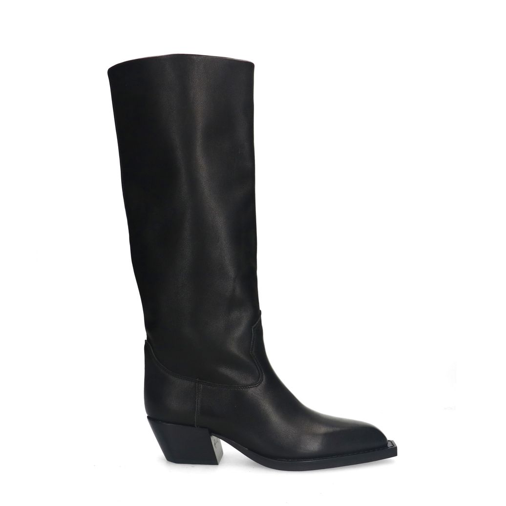 Schwarze Cowboystiefel aus Leder