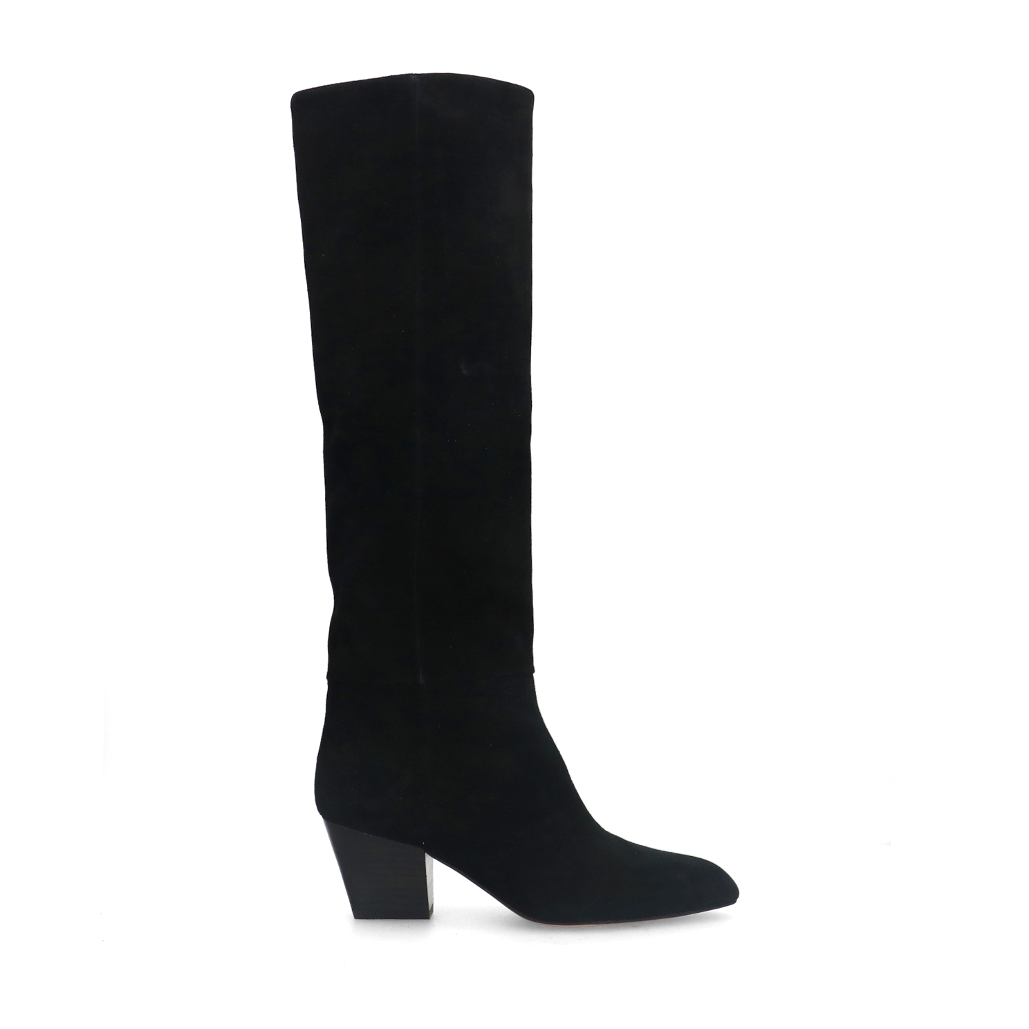 Bottes hautes en daim a talon noir Bottes hautes Sacha Sacha