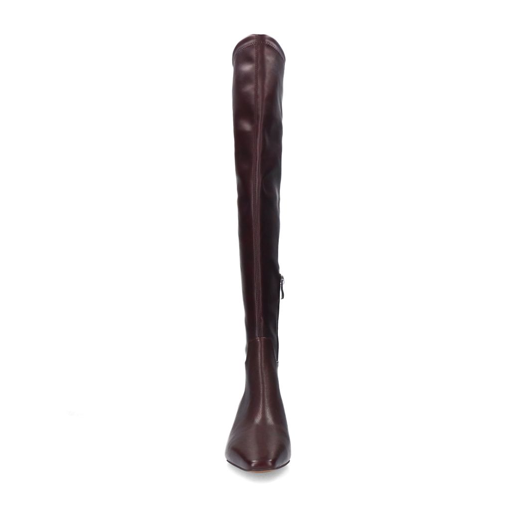 Bottes hautes stretch à petit talon - bordeaux