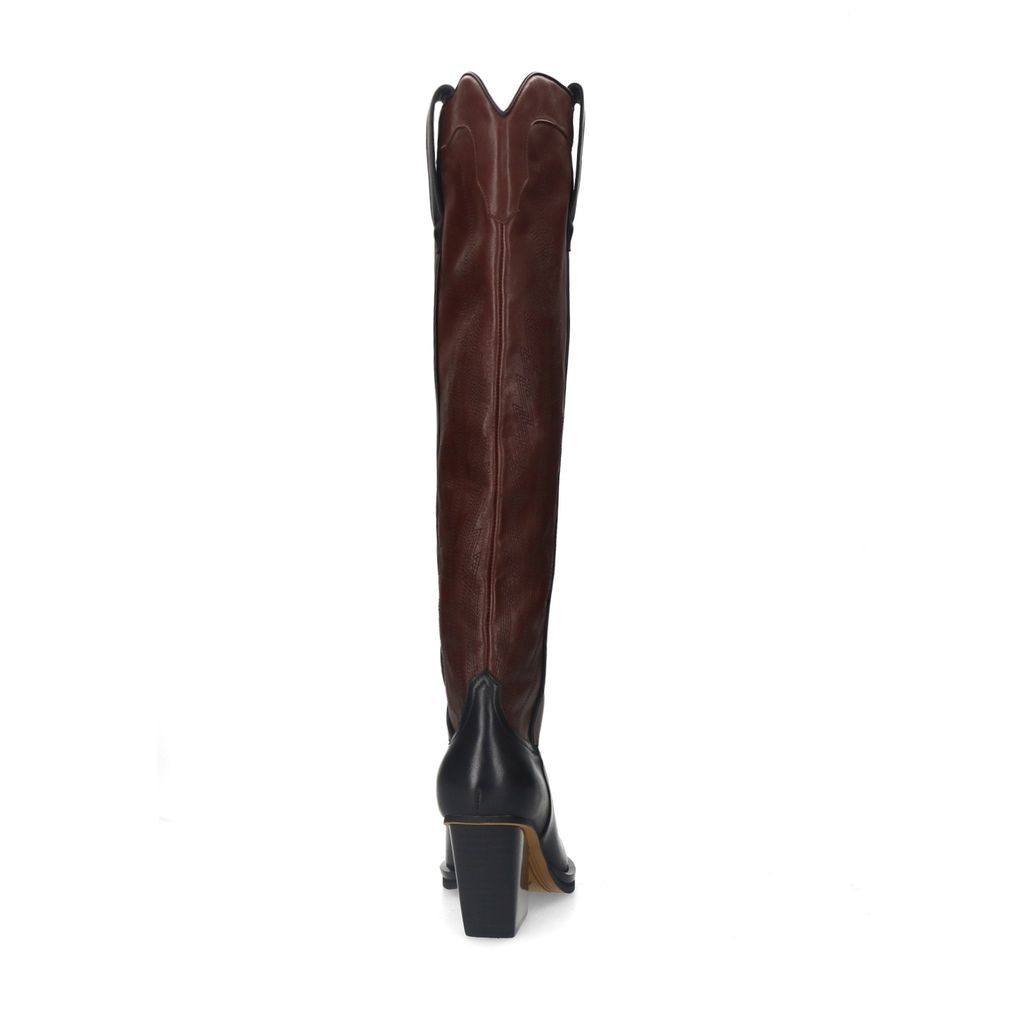 Bordeaux hoge leren cowboylaarzen