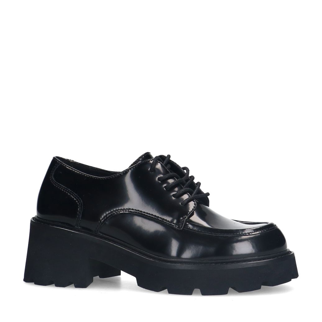 Schwarze Lederschnürschuhe