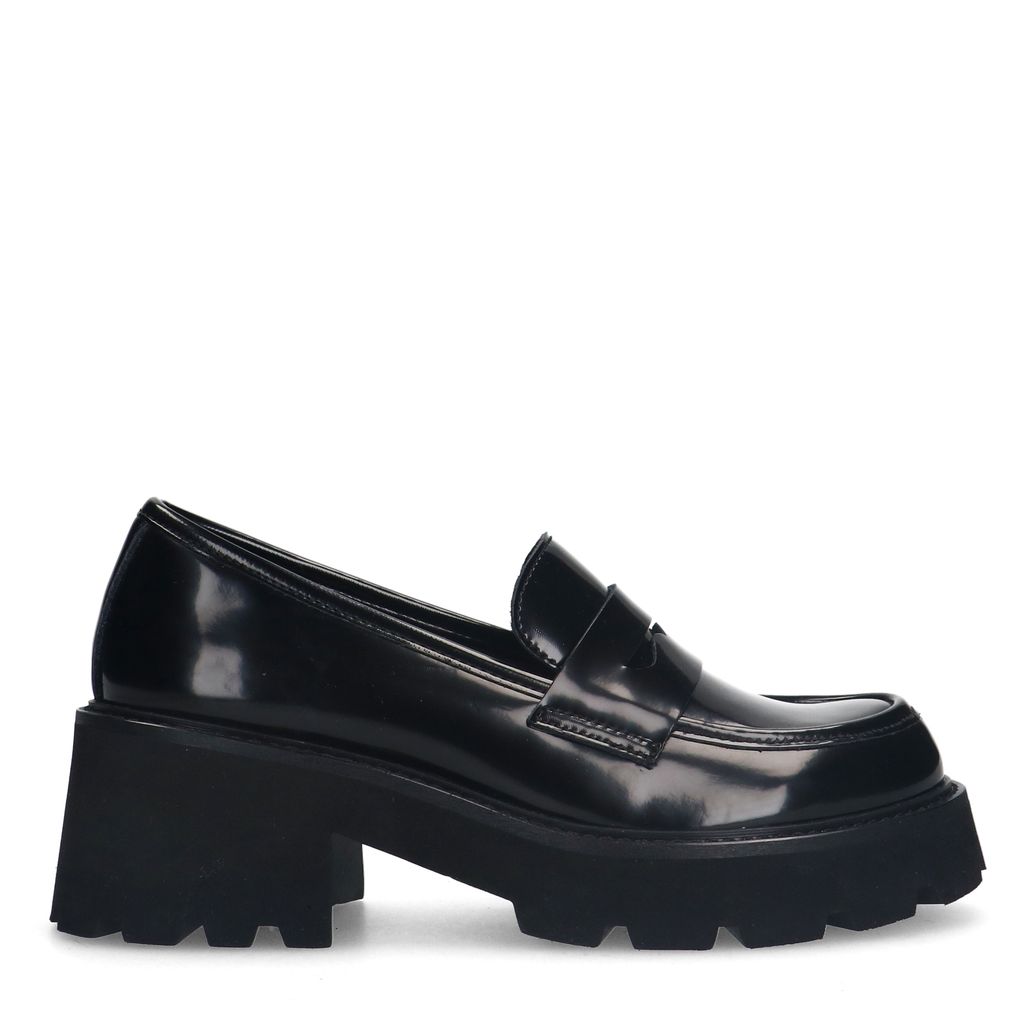 Mocassins chunky en cuir - noir