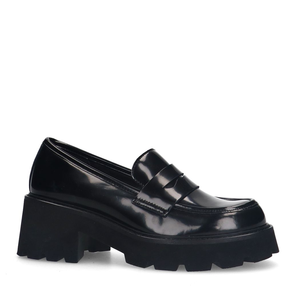 Mocassins chunky en cuir - noir