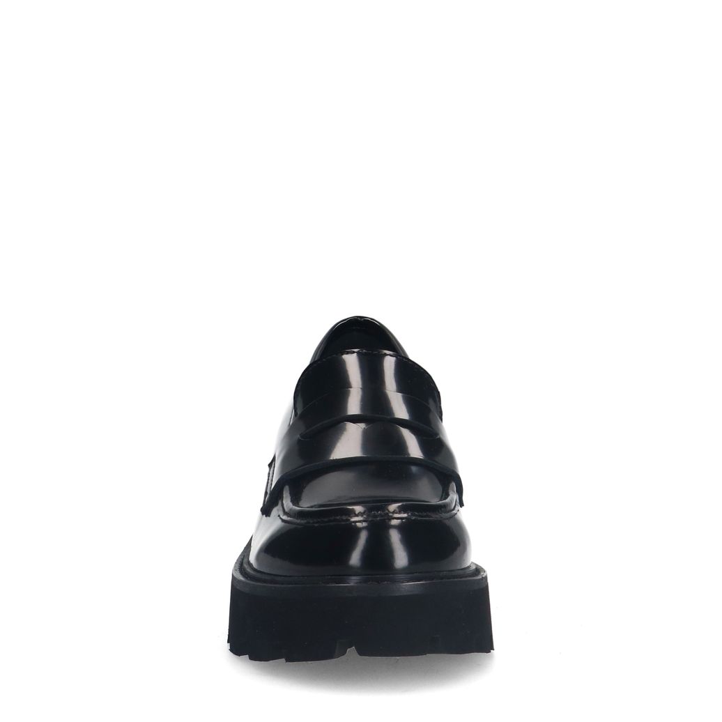 Zwarte leren chunky loafers